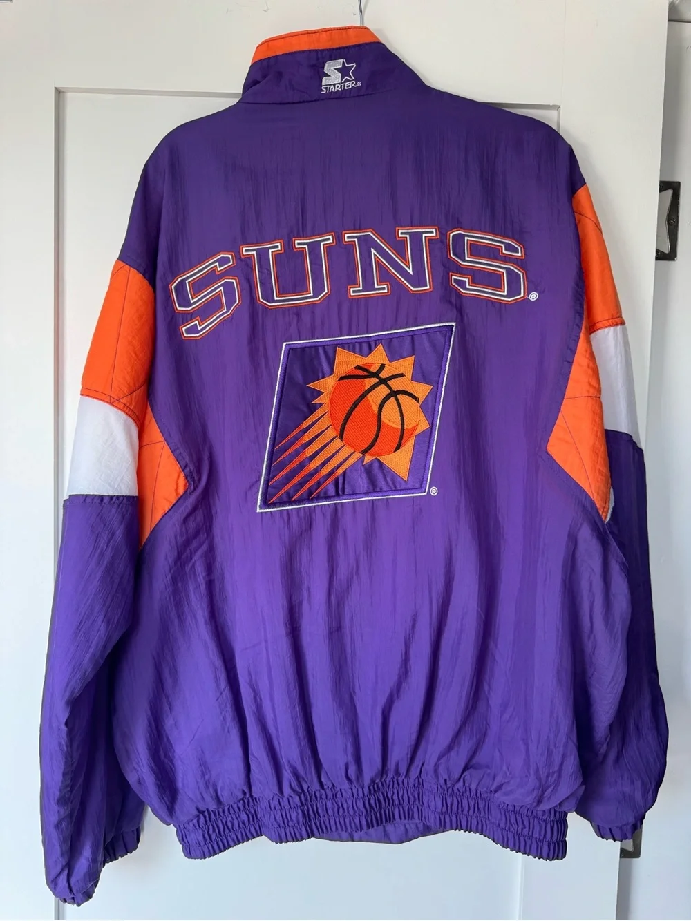 STARTER Purple Jacket and Pants with Orange Trim - NBA Licensed